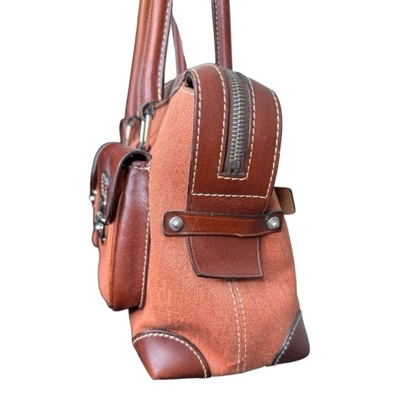 DOONEY & BOURKE VTG Toasty Orange & Chocolate Signature Satchel - Picture 4 of 13